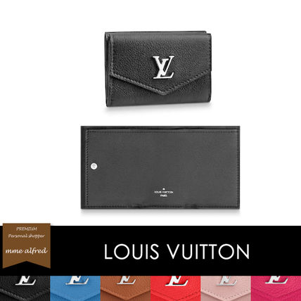 Louis Vuitton Unisex Blended Fabrics Plain Leather Folding Wallet 