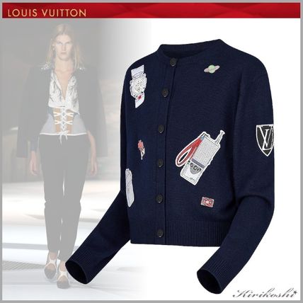Louis Vuitton 2019 SS Crew Neck Short Casual Style Cashmere Long Sleeves Cropped 