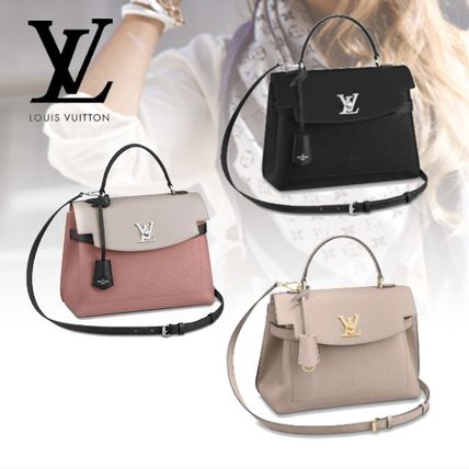 Louis Vuitton LOCKME 2020 SS Plain Leather Logo Handbags M56094 M52787 M51395 