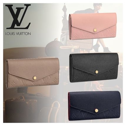 Louis Vuitton MONOGRAM EMPREINTE Plain Leather Logo Long Wallets M61182 M62125 M64082 M68708 