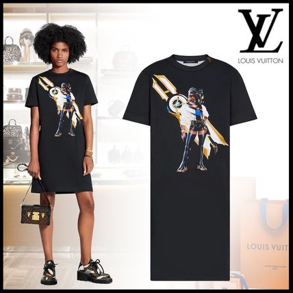 Louis Vuitton 2020 21AW Crew Neck Casual Style Plain Cotton Medium Short Sleeves