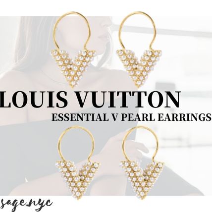 Louis Vuitton V Casual Style Party Style Elegant Style Earrings 
