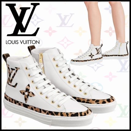 Louis Vuitton MONOGRAM Monogram Leopard Patterns Platform Plain Toe Rubber Sole 