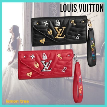 Louis Vuitton 2019 SS Calfskin Blended Fabrics Plain Logo Long Wallets M64205 