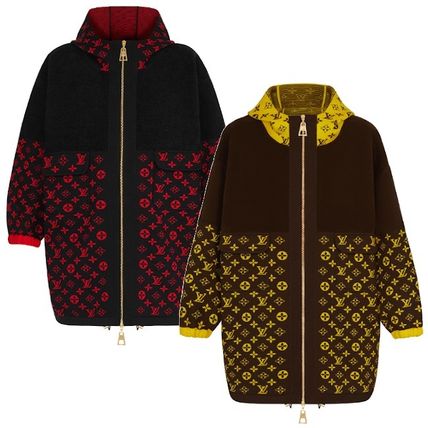 Louis Vuitton 2020 21AW Monogram Wool Nylon Medium Oversized Logo Jackets 