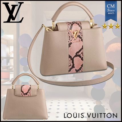 Louis Vuitton CAPUCINES 2WAY Leather Python Elegant Style Crossbody Logo Handbags 