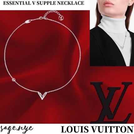 Louis Vuitton V Casual Style Party Style Silver Elegant Style 