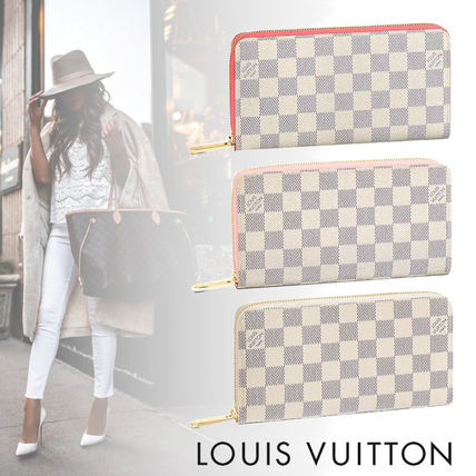 Louis Vuitton DAMIER AZUR 2020 SS Long Wallet Logo Long Wallets 