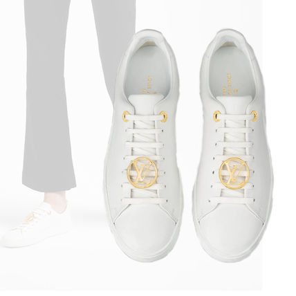 Louis Vuitton 2020 SS Plain Toe Casual Style Plain Leather Logo Low Top Sneakers 