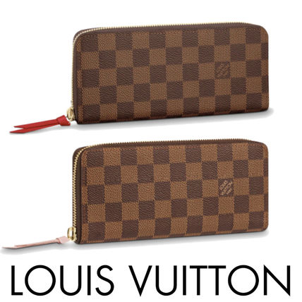 Louis Vuitton DAMIER 2020 21AW Calfskin Plain Leather Long Wallets 