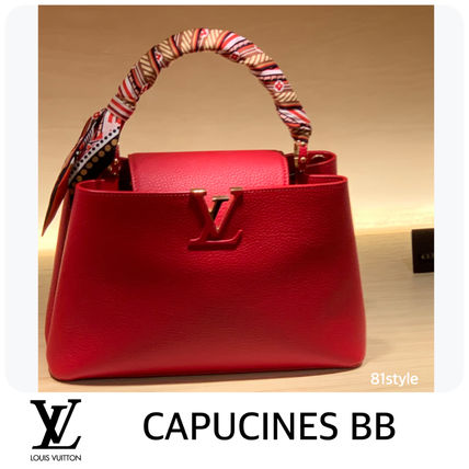 Louis Vuitton CAPUCINES 2WAY Plain Leather Elegant Style Crossbody Formal Style 