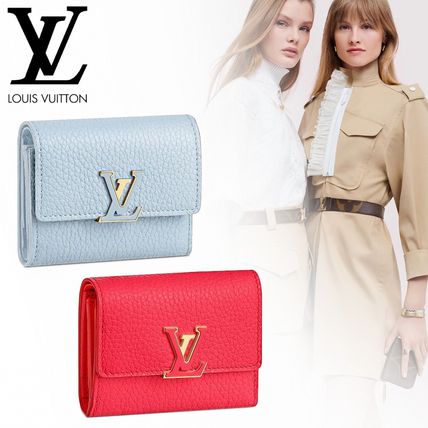 Louis Vuitton TAURILLON Plain Leather Folding Wallet Small Wallet Logo M69061 M69069 M69061 M69069 