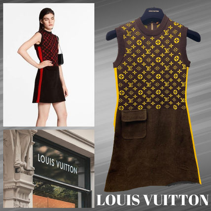 Louis Vuitton 2020 21AW Short Monogram Casual Style Wool Sleeveless Cotton 