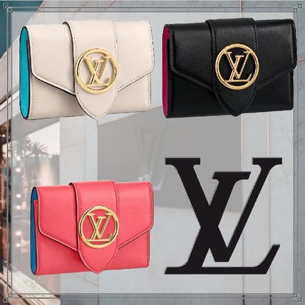 Louis Vuitton PONT NEUF 2020 SS Blended Fabrics Plain Leather Folding Wallet Bridal Logo M69177 M69175 M69176 