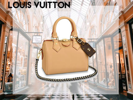 Louis Vuitton SPEEDY 2020 SS Monogram Canvas 2WAY Leather Crossbody Logo Handbags M56140 