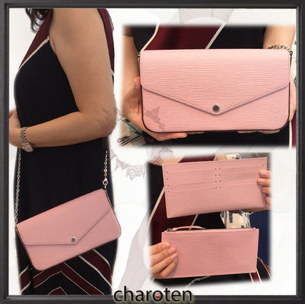 Louis Vuitton EPI 2017 SS Calfskin 3WAY Chain Plain Elegant Style Shoulder Bags 