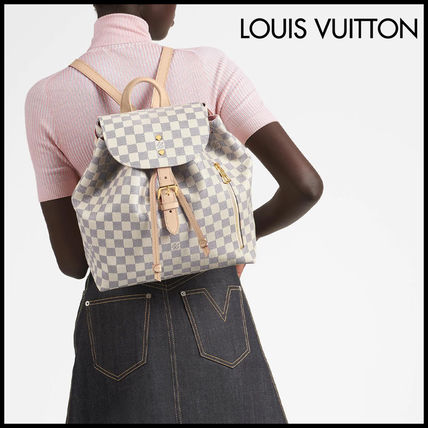 Louis Vuitton DAMIER AZUR Casual Style Canvas 2WAY Leather Office Style Backpacks 