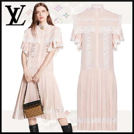 Louis Vuitton 2020 21AW Victorian Inspired Short Sleeved Cocktail Dress 1A82UU 