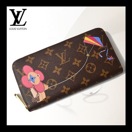 Louis Vuitton ZIPPY WALLET Monogram Unisex Calfskin Plain Leather Long Wallet Logo 
