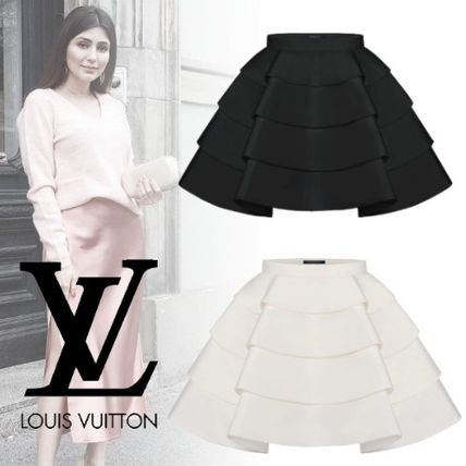 Louis Vuitton 2020 SS Flared Skirts Short Wool Street Style Plain Tired 