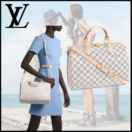 Louis Vuitton DAMIER AZUR Casual Style Leather Logo Handbags N41373 