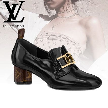 Louis Vuitton 2020 SS Monogram Plain Leather Block Heels Party Style Office Style 1A7U87 