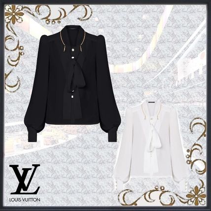Louis Vuitton 2020 21AW Casual Style Silk Long Sleeves Plain Medium Office Style 1A7U96 1A7TH9 
