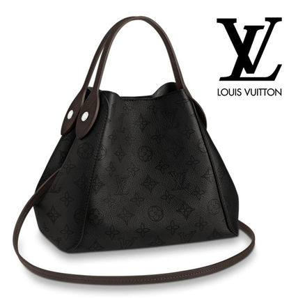 Louis Vuitton MAHINA Monogram Blended Fabrics 2WAY Bi color Leather Handbags 