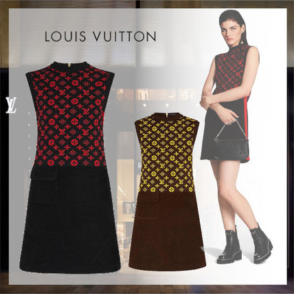 Louis Vuitton 2020 21AW Short Casual Style Tight Wool Silk Sleeveless U Neck Plain 1A837N 1A837U 