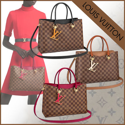 Louis Vuitton Plain Leather Logo Handbags LV RIVERSIDE BAG N40052 N40050 