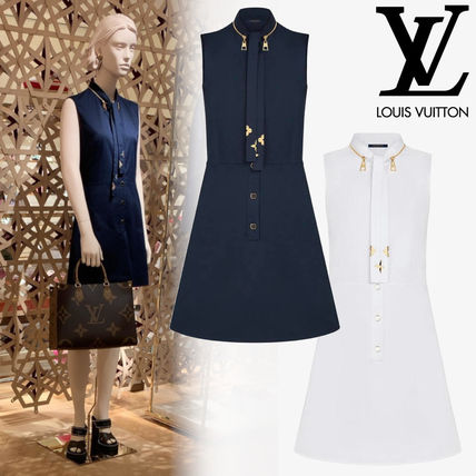 Louis Vuitton 2020 SS Short Monogram A line Sleeveless Flared Plain Cotton 