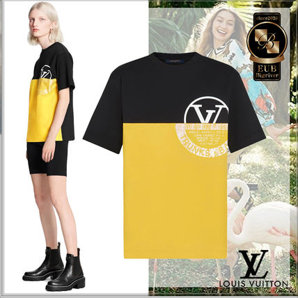 Louis Vuitton Crew Neck Cotton Medium Short Sleeves Logo T Shirts 
