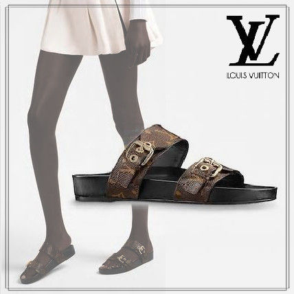 Louis Vuitton 2020 SS Monogram Casual Style Leather Elegant Style Logo Sandals