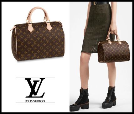 Louis Vuitton SPEEDY Monogram Leather Elegant Style Logo Handbags M41108 