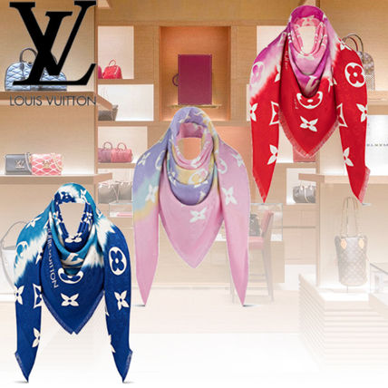 Louis Vuitton MONOGRAM Monogram Casual Style Wool Silk Tie dye Elegant Style Logo M76088 M76087 M76086 