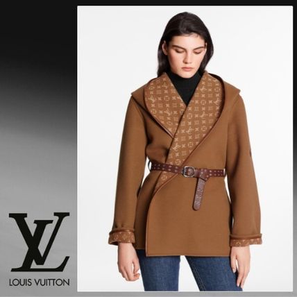 Louis Vuitton Wrap Peacoat In Wool And Silk With Monogram Detail 1A825Z 