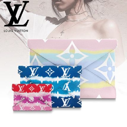 Louis Vuitton 2020 SS Monogram Tie dye Leather Logo PouchesCosmetic Bags M69119 
