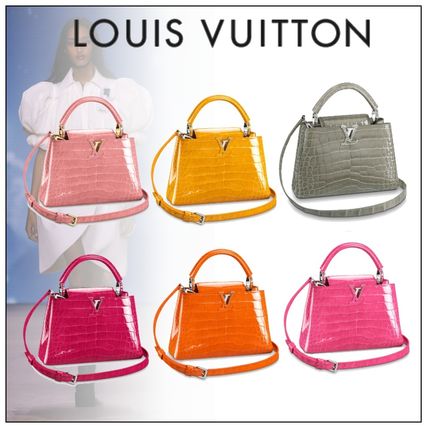 Louis Vuitton Lambskin 2WAY Leather Party Style Elegant Style Crossbody