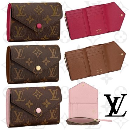 Louis Vuitton Monogram Unisex Leather Folding Wallet Small Wallet Logo 