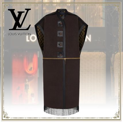 Louis Vuitton 2020 21AW Sleeveless Zip Off Fringe Coat 1A83ZE 