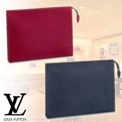 Louis Vuitton EPI 2019 20AW Plain Leather PouchesCosmetic Bags M41367M41085 