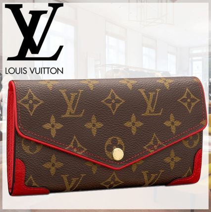 Louis Vuitton MONOGRAM Monogram Calfskin Canvas Leather Logo Long Wallets 