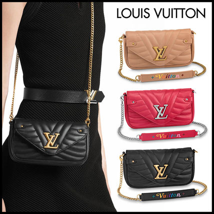 Louis Vuitton Calfskin Chain Logo PouchesCosmetic Bags 