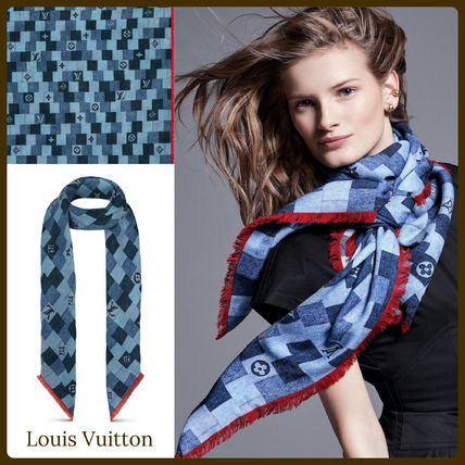 Louis Vuitton MONOGRAM Monogram Denim Check Shawl M76159 