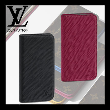 Louis Vuitton EPI Plain Leather iPhone X iPhone XS Logo Smart Phone Cases 
