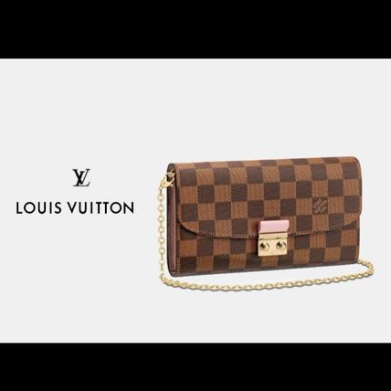 Louis Vuitton DAMIER Chain Wallet Long Wallets 