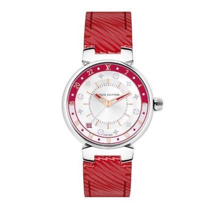 Louis Vuitton 2020 21AW Analog Watches TAMBOUR MOON DUAL TIME RED WHITE 35 