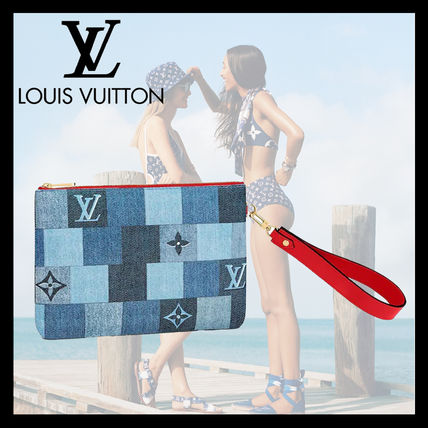 Louis Vuitton MONOGRAM Monogram Denim Clutches 