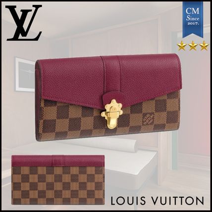 Louis Vuitton CLAPTON 2020 SS Canvas Leather Logo Long Wallets 