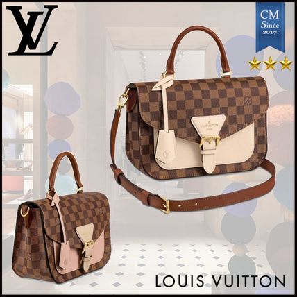 Louis Vuitton DAMIER 2020 SS Canvas 2WAY Leather Crossbody Logo Handbags 